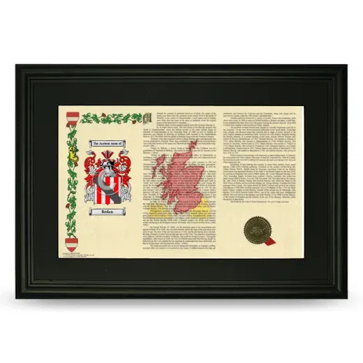 Redan Deluxe Armorial Landscape Framed- Black