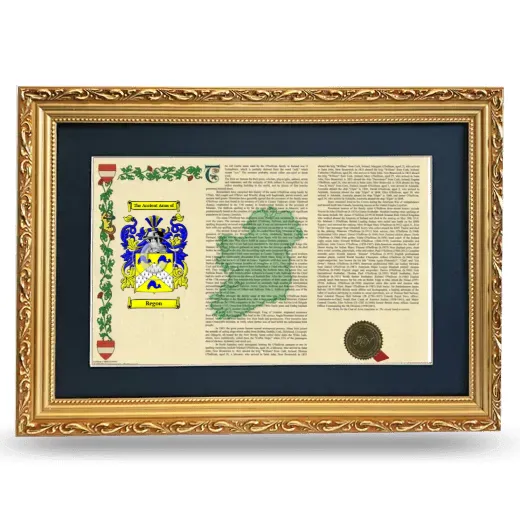Regon Deluxe Armorial Landscape Framed - Gold