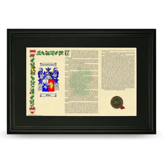 Rhine Deluxe Armorial Landscape Framed- Black