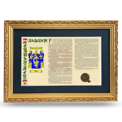Rhyn Deluxe Armorial Landscape Framed - Gold