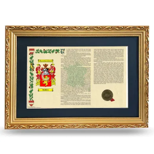 Rodders Deluxe Armorial Landscape Framed - Gold
