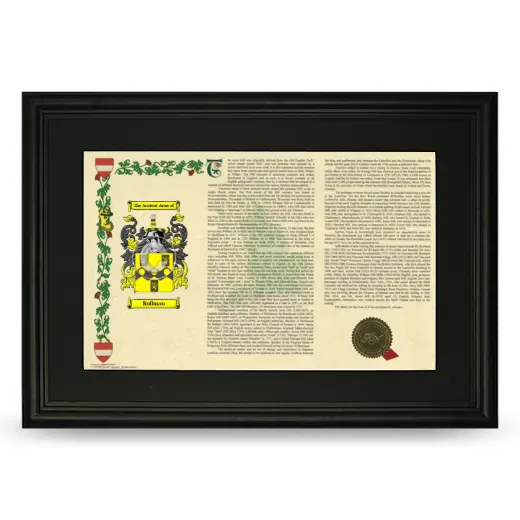 Rollman Deluxe Armorial Landscape Framed- Black