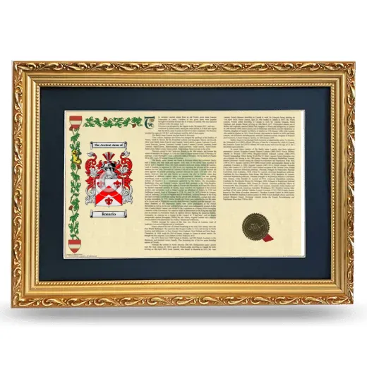 Rosario Deluxe Armorial Landscape Framed - Gold
