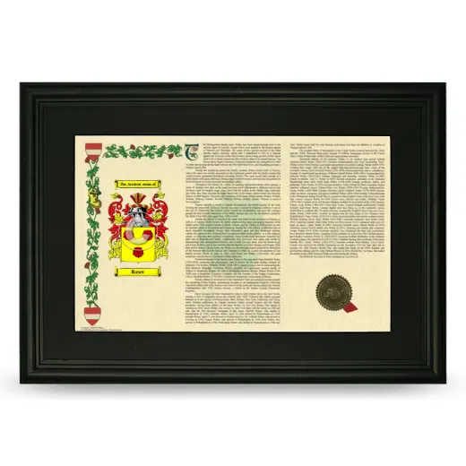 Roser Deluxe Armorial Landscape Framed- Black