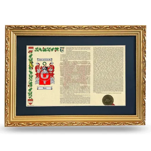 Ross Deluxe Armorial Landscape Framed - Gold