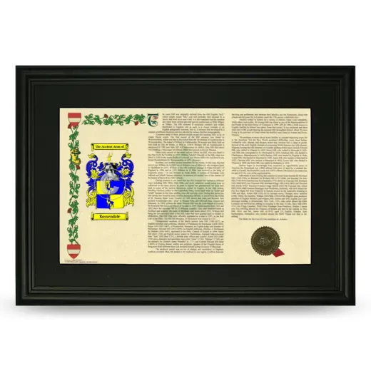 Rossendale Deluxe Armorial Landscape Framed- Black