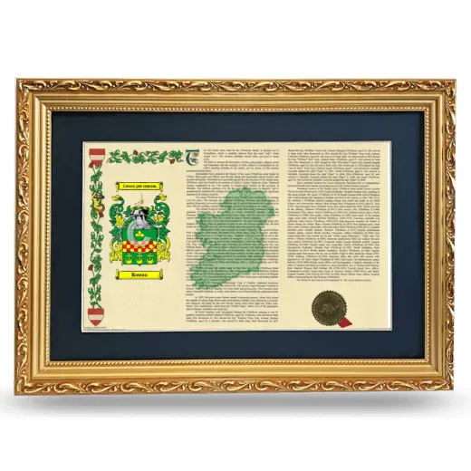 Rowan Deluxe Armorial Landscape Framed - Gold