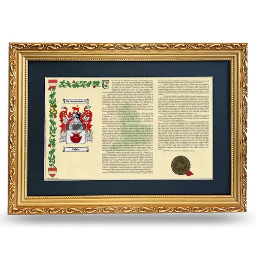 Sabbs Deluxe Armorial Landscape Framed - Gold