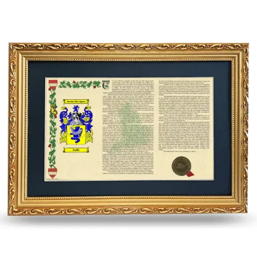 Sadle Deluxe Armorial Landscape Framed - Gold