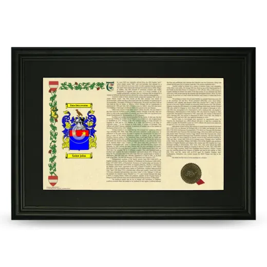 Saint john Deluxe Armorial Landscape Framed- Black
