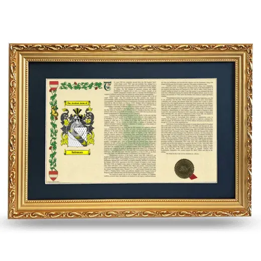 Saleman Deluxe Armorial Landscape Framed - Gold