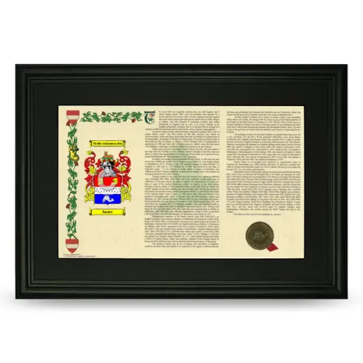 Saner Deluxe Armorial Landscape Framed- Black