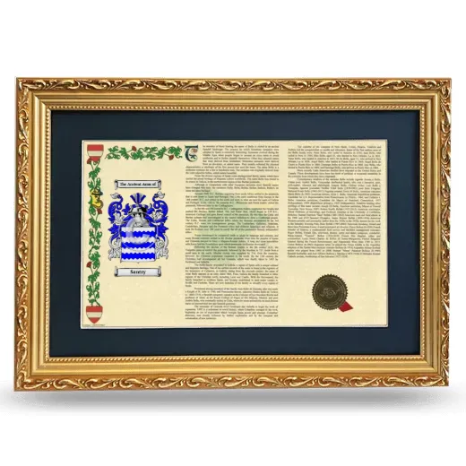 Santry Deluxe Armorial Landscape Framed - Gold