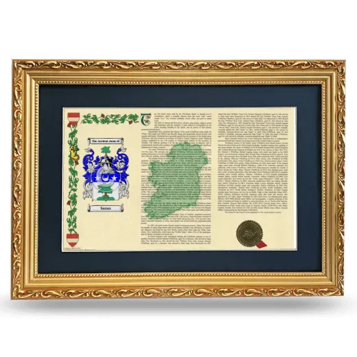 Saran Deluxe Armorial Landscape Framed - Gold