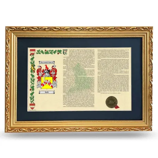 Sark Deluxe Armorial Landscape Framed - Gold
