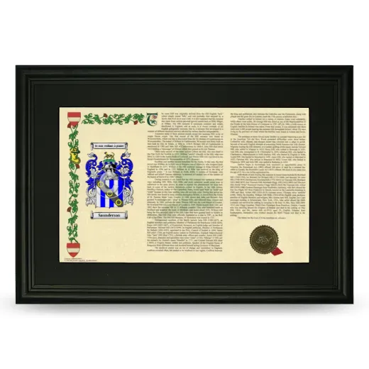 Saunderson Deluxe Armorial Landscape Framed- Black