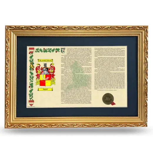 Sayed Deluxe Armorial Landscape Framed - Gold