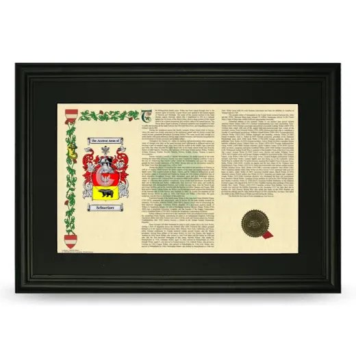 Schweizer Deluxe Armorial Landscape Framed- Black