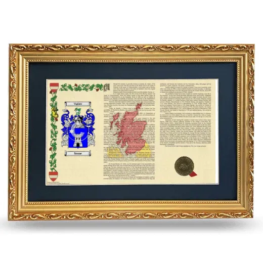 Scone Deluxe Armorial Landscape Framed - Gold