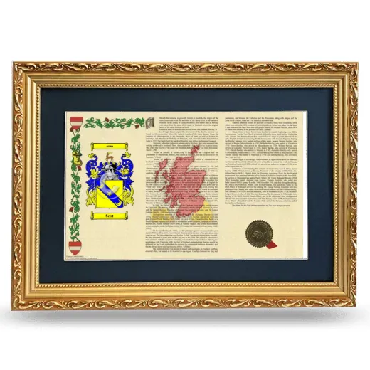 Scot Deluxe Armorial Landscape Framed - Gold