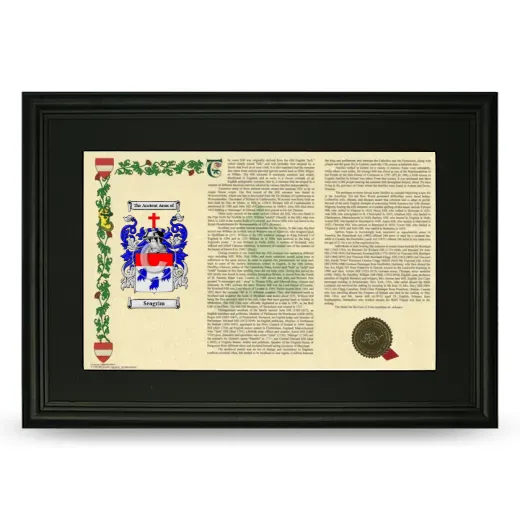 Seagrim Deluxe Armorial Landscape Framed- Black