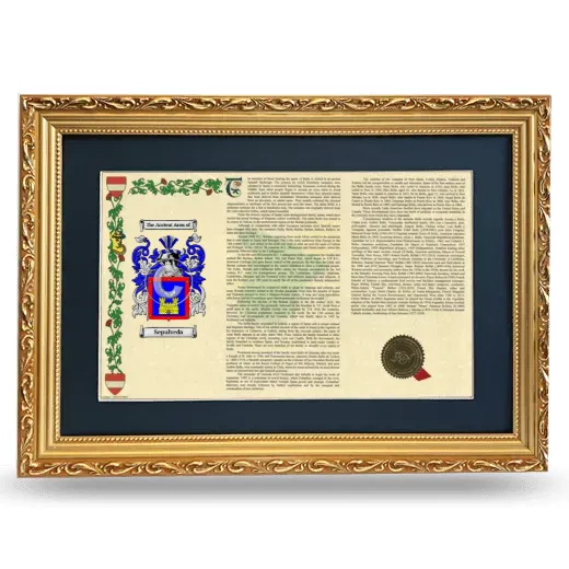 Sepulveda Deluxe Armorial Landscape Framed - Gold