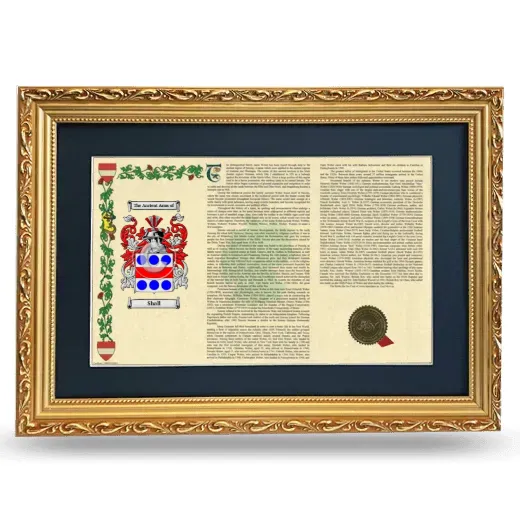 Shall Deluxe Armorial Landscape Framed - Gold