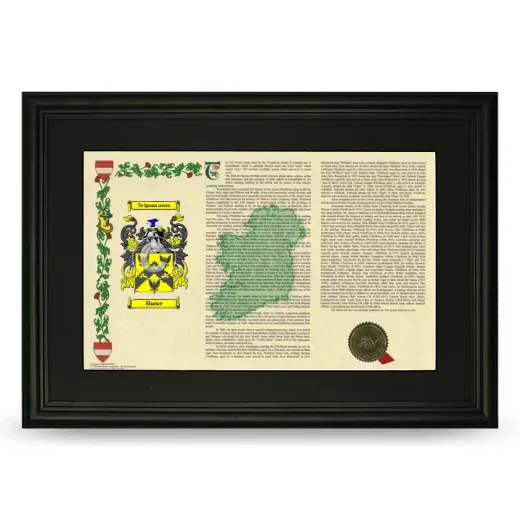 Shawe Deluxe Armorial Landscape Framed- Black
