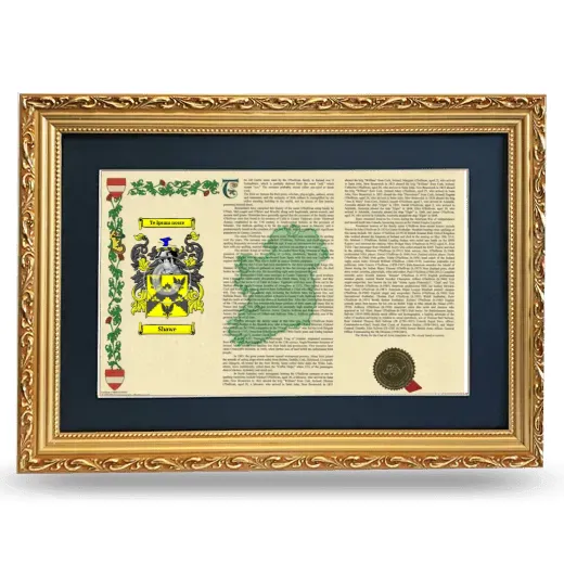 Shawe Deluxe Armorial Landscape Framed - Gold