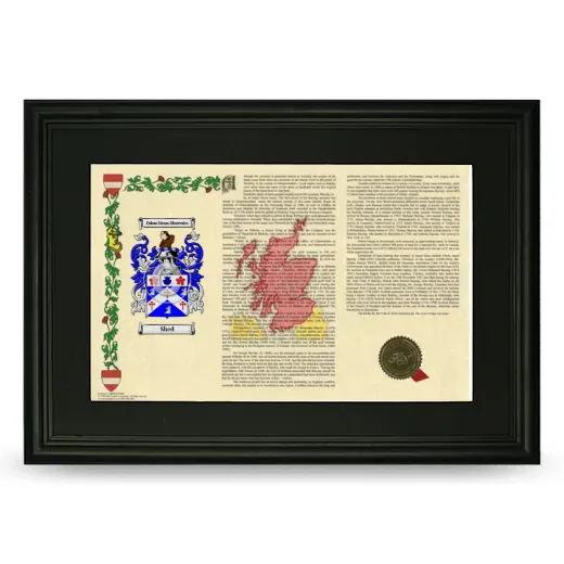 Shed Deluxe Armorial Landscape Framed- Black