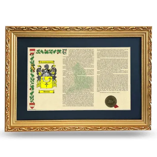 Sherran Deluxe Armorial Landscape Framed - Gold