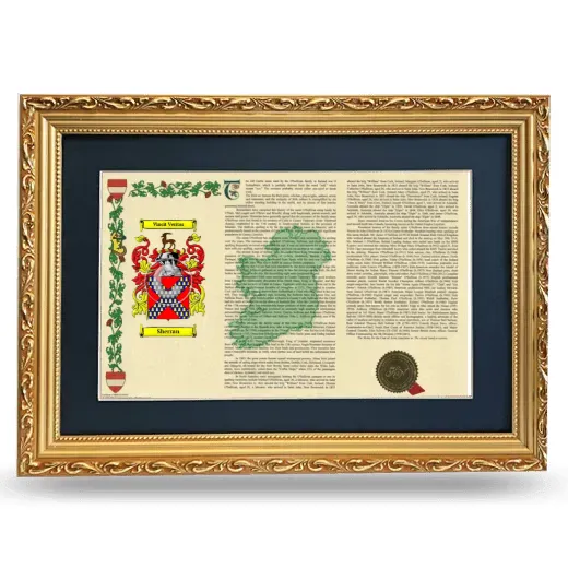 Sherran Deluxe Armorial Landscape Framed - Gold