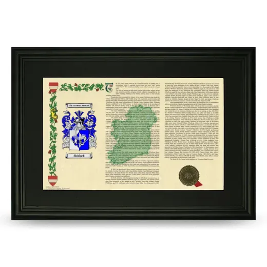 Shirlock Deluxe Armorial Landscape Framed- Black