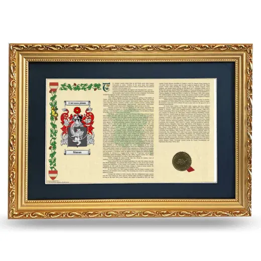 Simon Deluxe Armorial Landscape Framed - Gold