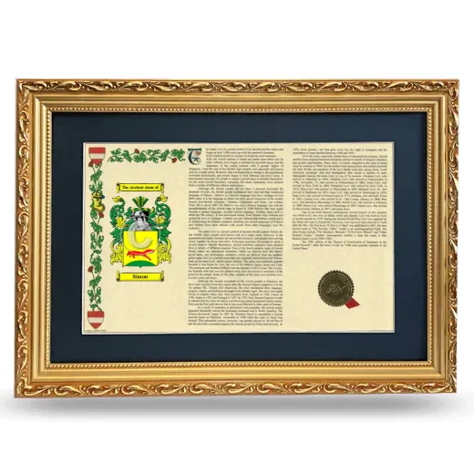 Simon Deluxe Armorial Landscape Framed - Gold