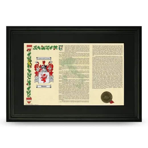 Simons Deluxe Armorial Landscape Framed- Black