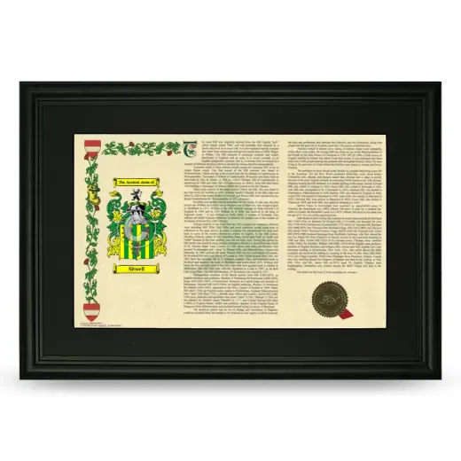 Sitwell Deluxe Armorial Landscape Framed- Black