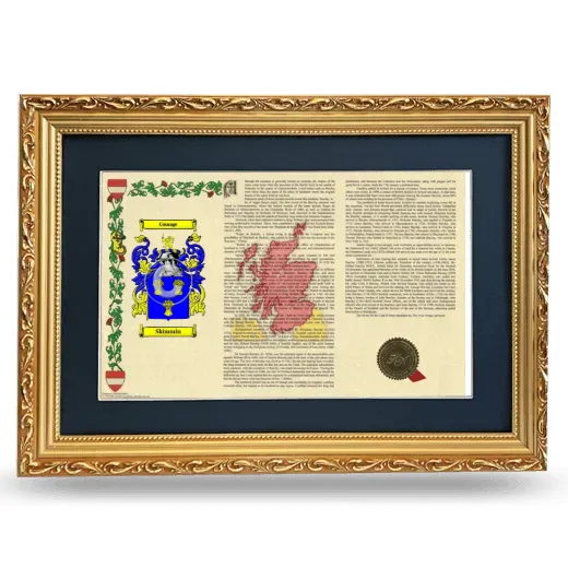 Skimmin Deluxe Armorial Landscape Framed - Gold
