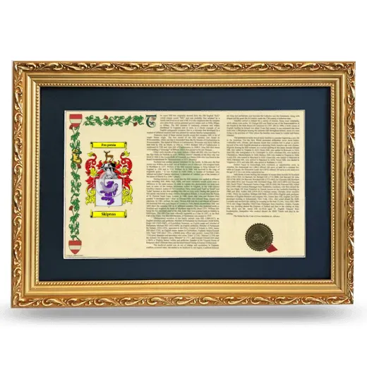 Skipton Deluxe Armorial Landscape Framed - Gold
