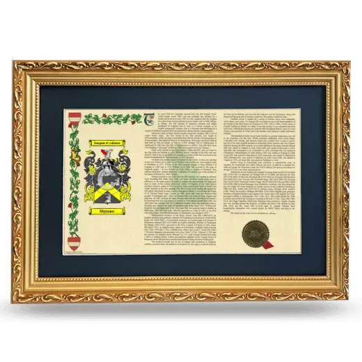 Skynnar Deluxe Armorial Landscape Framed - Gold