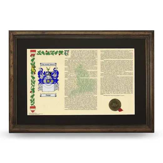 Snape Deluxe Armorial Landscape Framed - Brown