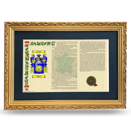 Solages Deluxe Armorial Landscape Framed - Gold
