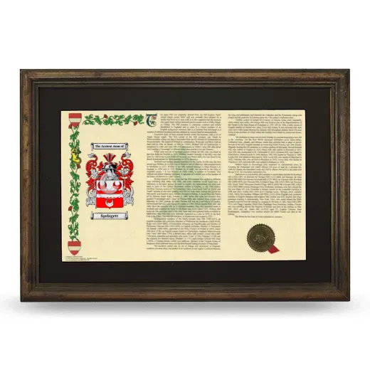 Springett Deluxe Armorial Landscape Framed - Brown