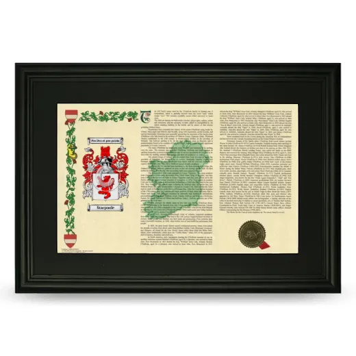 Stacpoole Deluxe Armorial Landscape Framed- Black