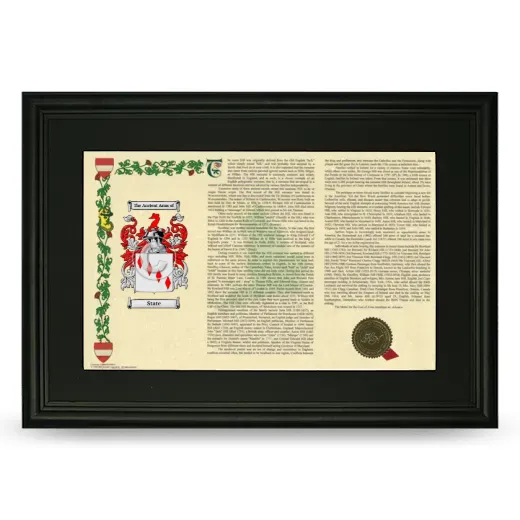 State Deluxe Armorial Landscape Framed- Black