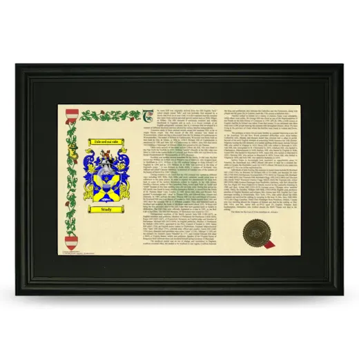 Study Deluxe Armorial Landscape Framed- Black