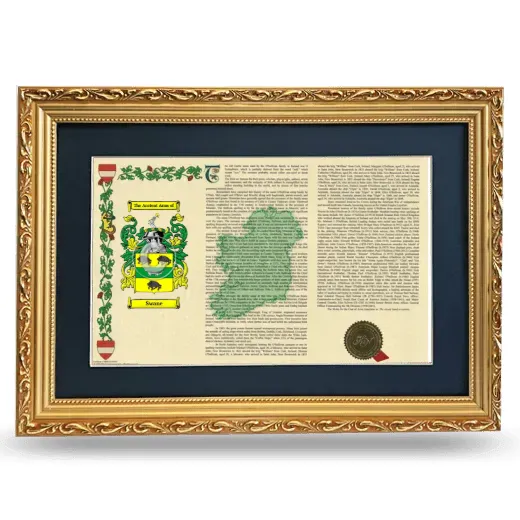 Swane Deluxe Armorial Landscape Framed - Gold