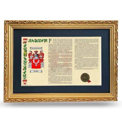 Sweden Deluxe Armorial Landscape Framed - Gold