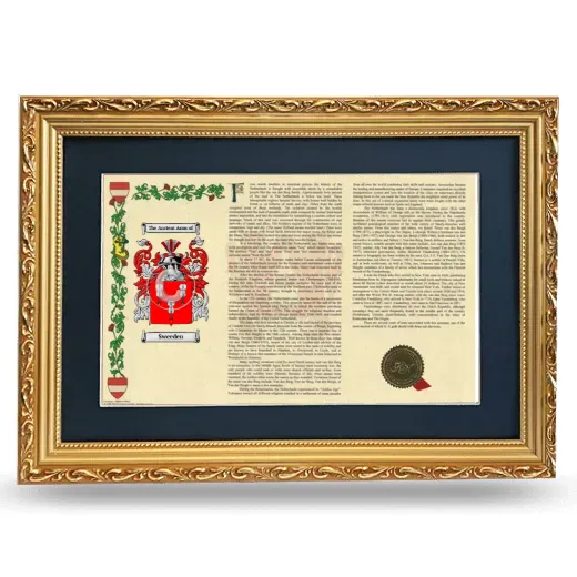 Sweeden Deluxe Armorial Landscape Framed - Gold