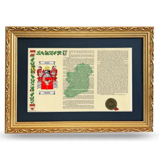 Swords Deluxe Armorial Landscape Framed - Gold